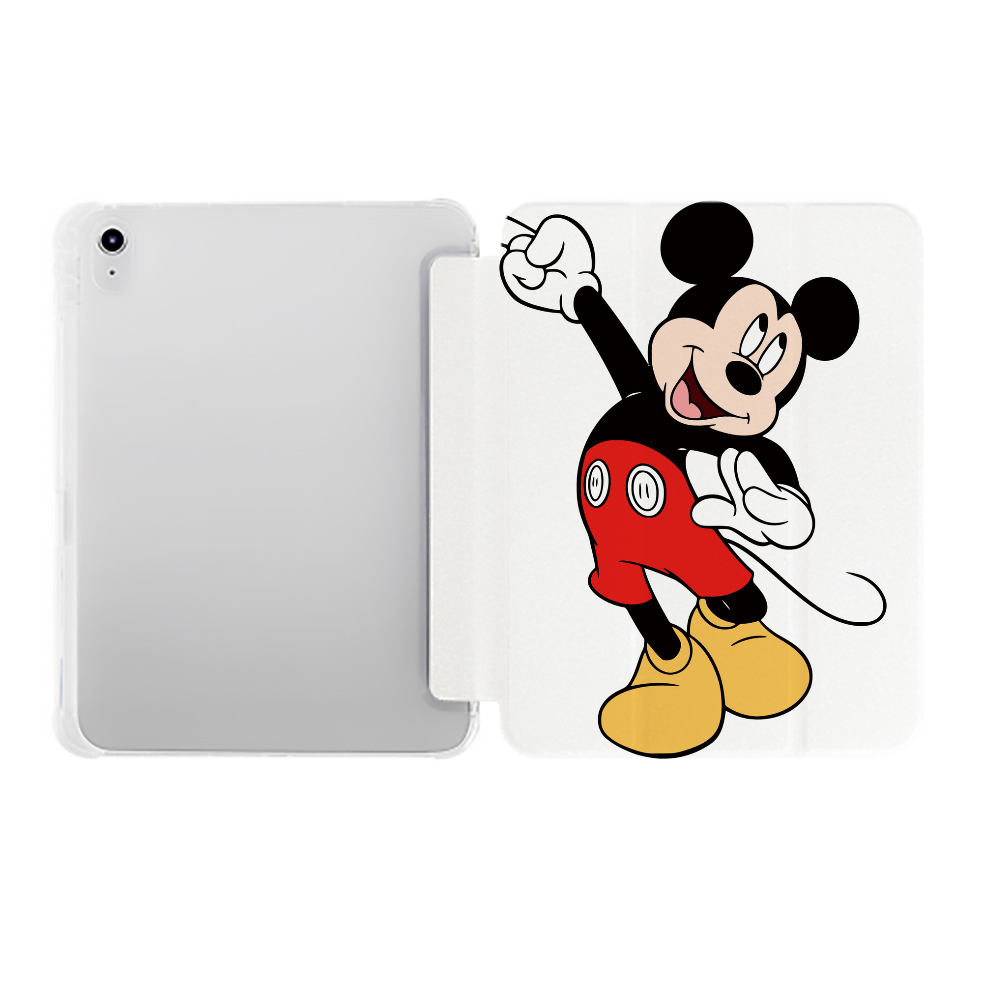 （画像用） ミッキーマウス Mickey Mouse IPad ケース ペン収納付き 三つ折りスタンド PUレザー×シリコン 対応機種9.5/10.5/10.9インチ